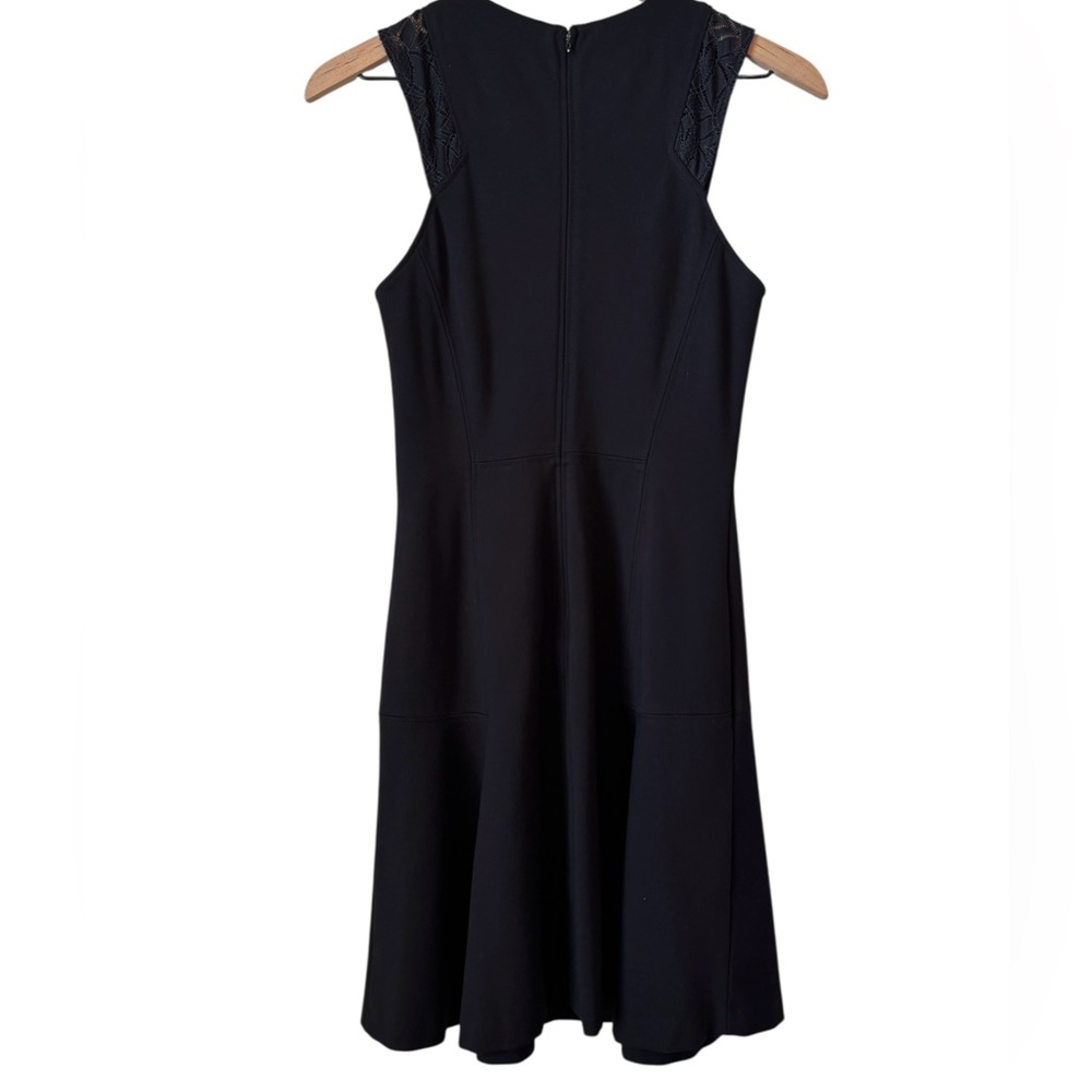Rebecca Taylor Black Lace Detail Mini Dress Sz 2 LBD Party Cocktail Stretchy - Picture 5 of 10
